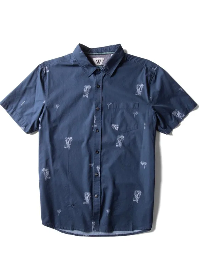 Parrodise Eco Ss Shirt Dark Naval Men Vissla Shirts and Flannels