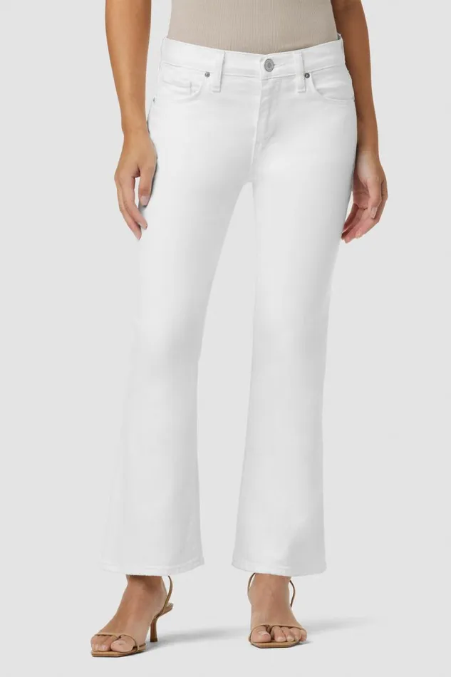 Petite Inseams Women Hudson Jeans Nico MidRise Bootcut Crop Petite Jean White