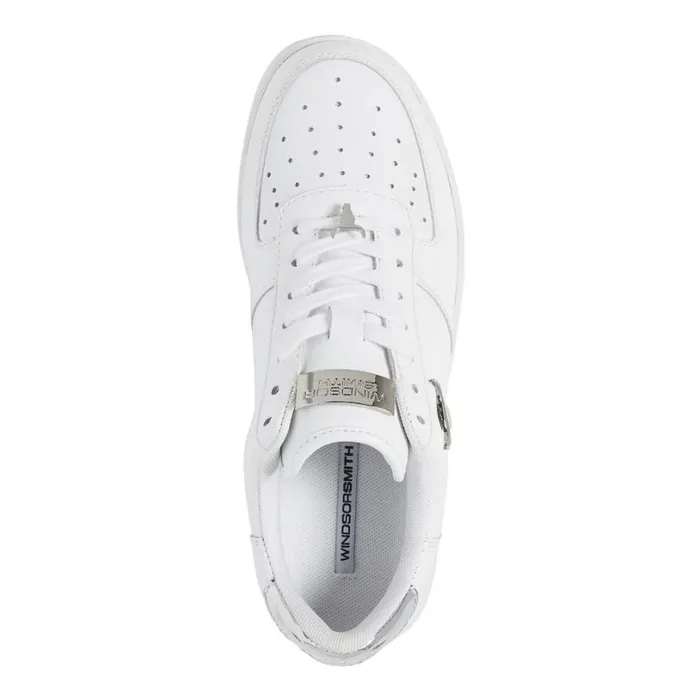 Platform Sneakers Women Windsor Smith RICH WHITE LEATHER SILVER METALLIC SNEAKERS Platform Sneakers Women Windsor Smith RICH WHITE LEATHER SILVER METALLIC SNEAKERS