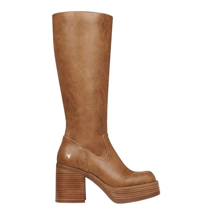 Platforms Women Windsor Smith NICHE CHESTNUT PU PLATFORM BOOTS