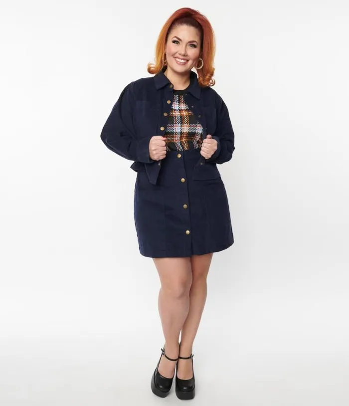 Plus Size 1970s Navy Moxy Skirt ClothingPlus Unique Vintage Skirts