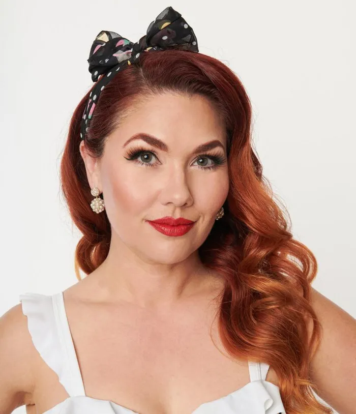 Pusheen X Pool Time 1950s Hair Scarf Accessories Unique Vintage Hair Scarves