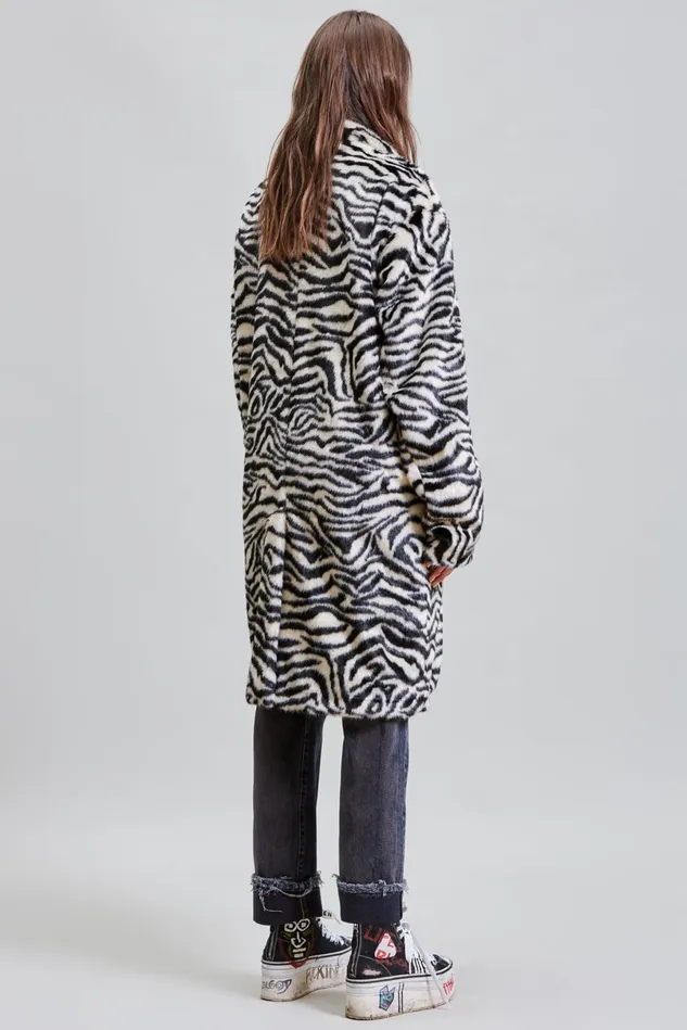 R13 Jackets and Coats Women Teddy Bear Coat 8211 Zebra