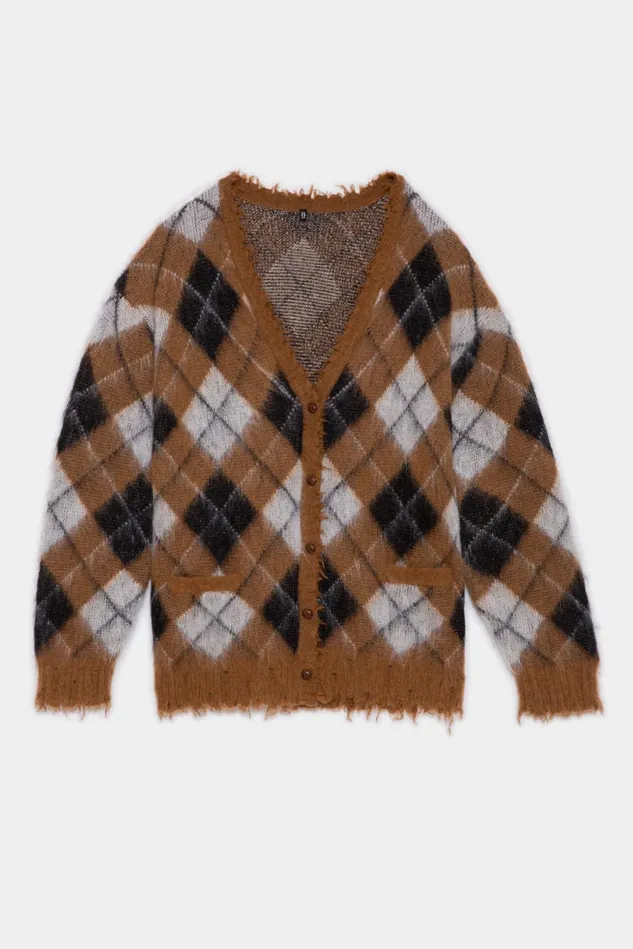 R13 Sweaters Women Fluffy Plaid Cardigan