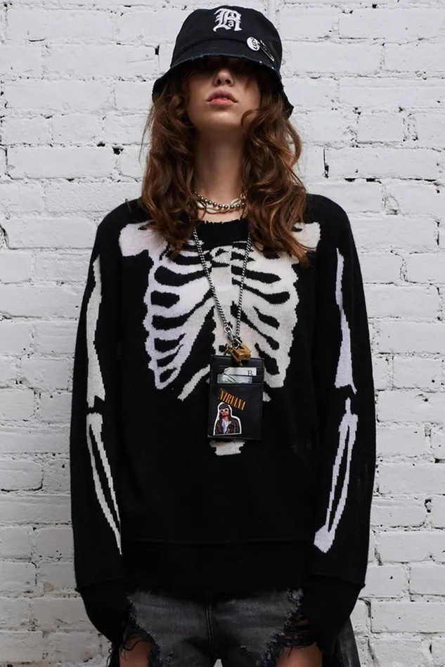 R13 Sweaters Women Skeleton Distressed Cashmere Sweater