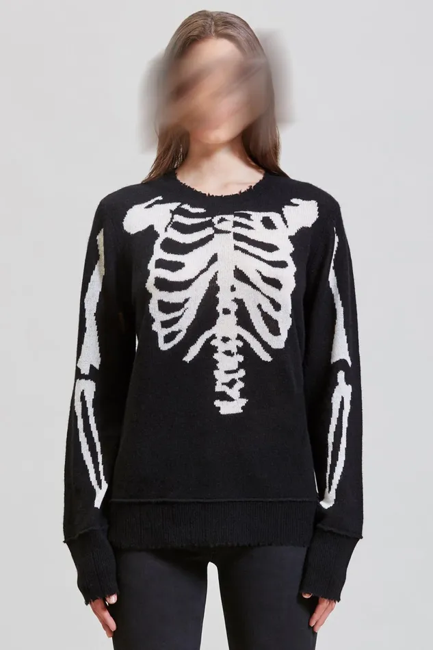R13 Sweaters Women Skeleton Distressed Cashmere Sweater