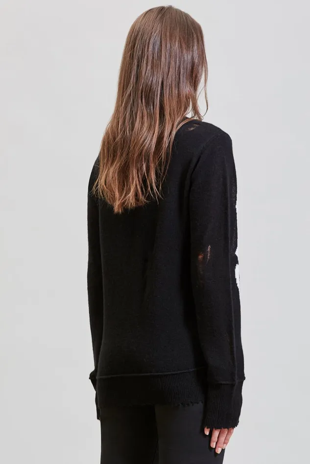 R13 Sweaters Women Skeleton Distressed Cashmere Sweater