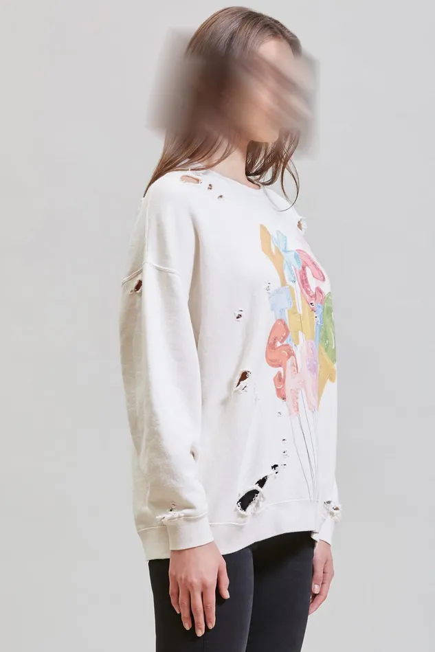 R13 Sweatshirts Women Fts Oversized Crewneck 8211 Ecru