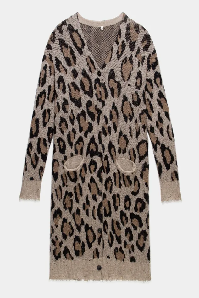 R13 Tops And Knitwear Men Long Leopard Cardigan R13 Tops And Knitwear Men Long Leopard Cardigan