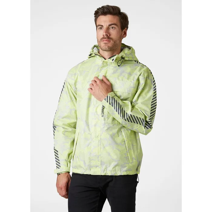 Rain Jackets Men Helly Hansen VECTOR PACKABLE RAIN JACKET 379 Sunny Lime