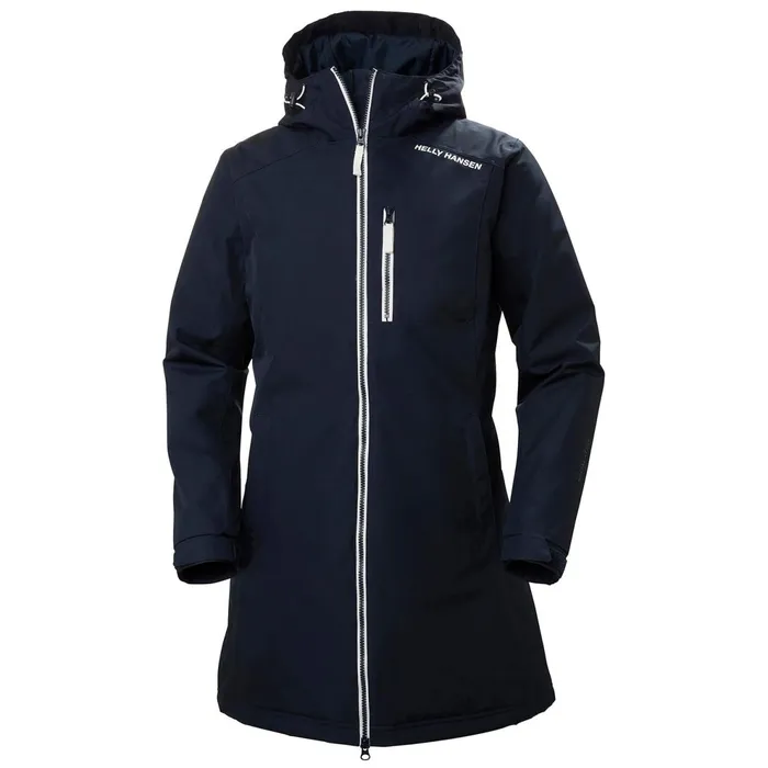 Rain Jackets Women Helly Hansen W LONG BELFAST WINTER JACKET 597 Navy