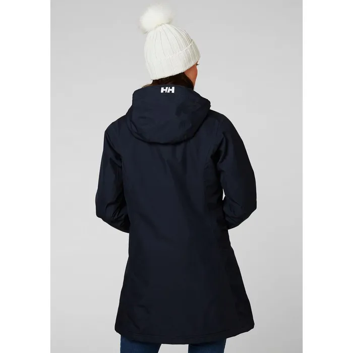 Rain Jackets Women Helly Hansen W LONG BELFAST WINTER JACKET 597 Navy