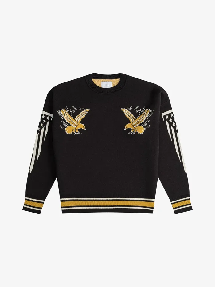 RHUDE EAGLE SOUVENIR KNIT CREWNECK Men Rhude Luxe Knitwear