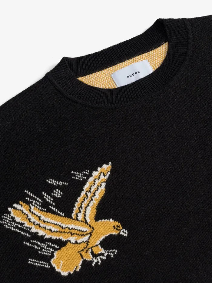 RHUDE EAGLE SOUVENIR KNIT CREWNECK Men Rhude Luxe Knitwear