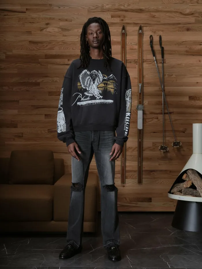 RHUDE PENNANT FLAG CREWNECK Men Rhude Sweatshirts