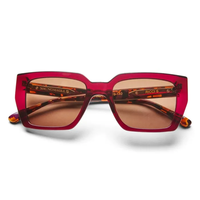 Ricci Sunglasses Red Tortoise Men Bruno Magli Sunglasses