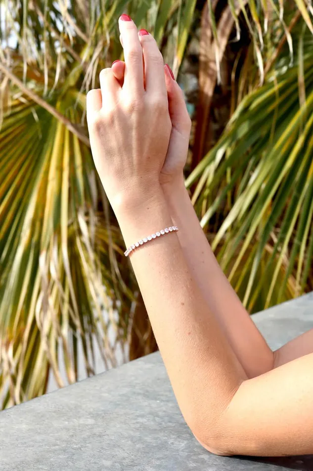 Rose Gold Plated Tennis Bracelet Women Roman Jewellery