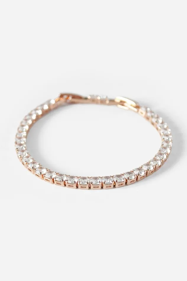 Rose Gold Plated Tennis Bracelet Women Roman Jewellery