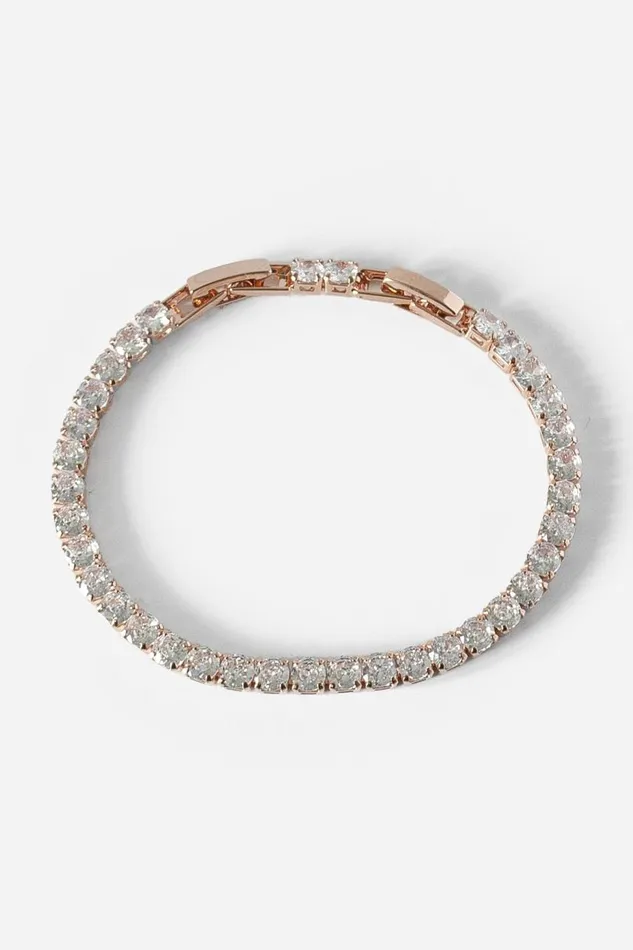 Rose Gold Plated Tennis Bracelet Women Roman Jewellery