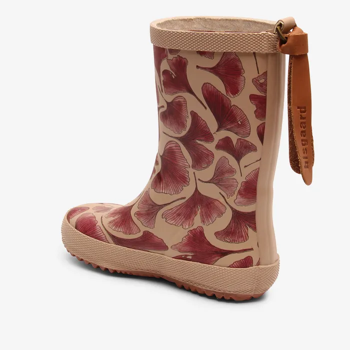 Rubber boots BABY bisgaardshoes fashion bordeaux leaves Pink