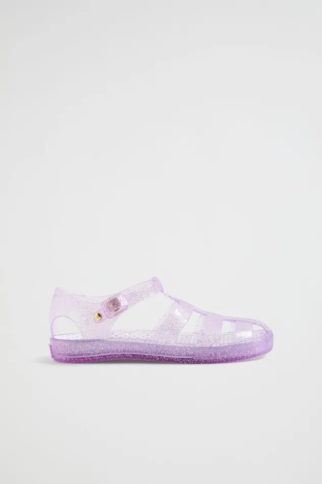 Sandals and Slides Girl Seed Heritage Glitter Cage Jelly Sandal Lavender