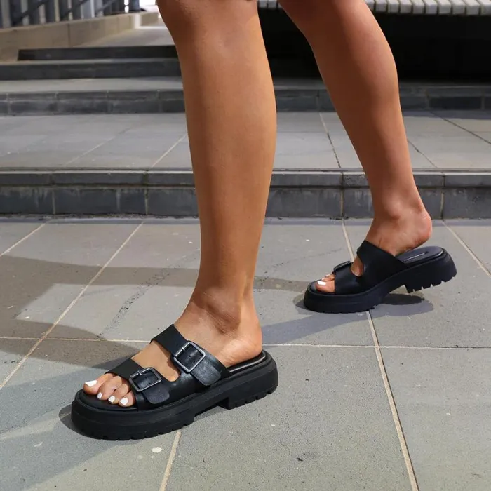Sandals Women Windsor Smith LULLABY BLACK LEATHER SANDALS Sandals Women Windsor Smith LULLABY BLACK LEATHER SANDALS