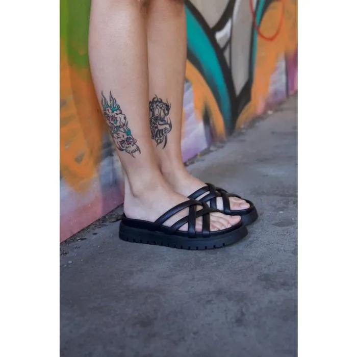 Sandals Women Windsor Smith MISSING BLACK LEATHER SANDALS Sandals Women Windsor Smith MISSING BLACK LEATHER SANDALS