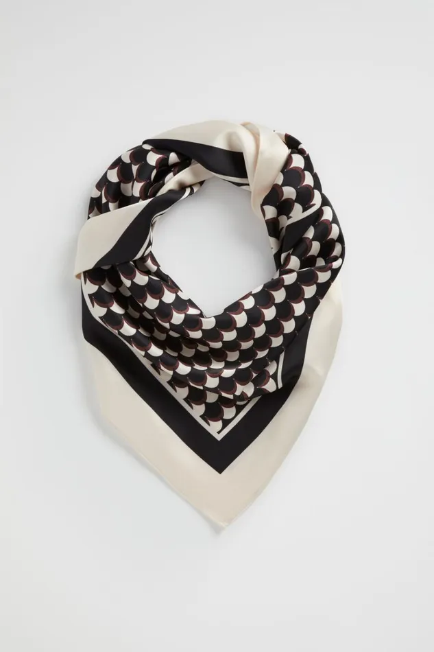 Scarves and Kaftans Woman Seed Heritage Print Square Scarf Deep Raisin Geo