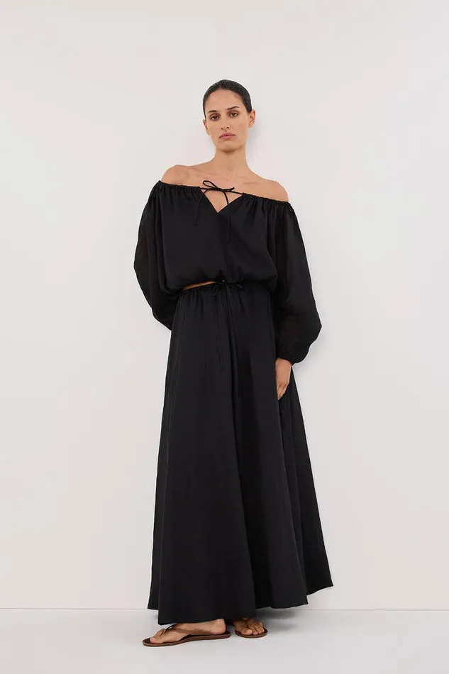 SELENE BLACK RAMIE LONGSLEEVE TOP Women DISSH Co Ord Sets