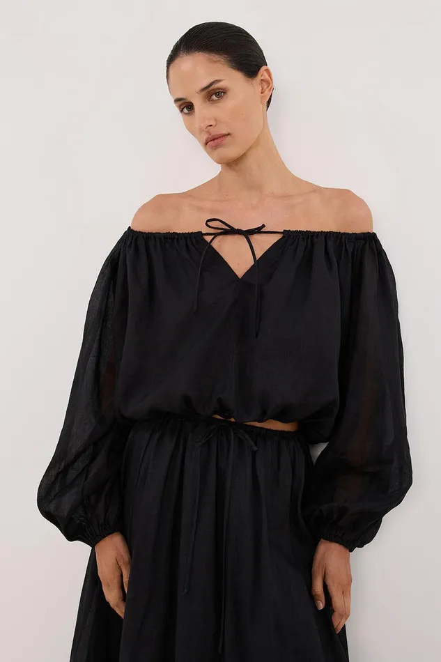 SELENE BLACK RAMIE LONGSLEEVE TOP Women DISSH Co Ord Sets