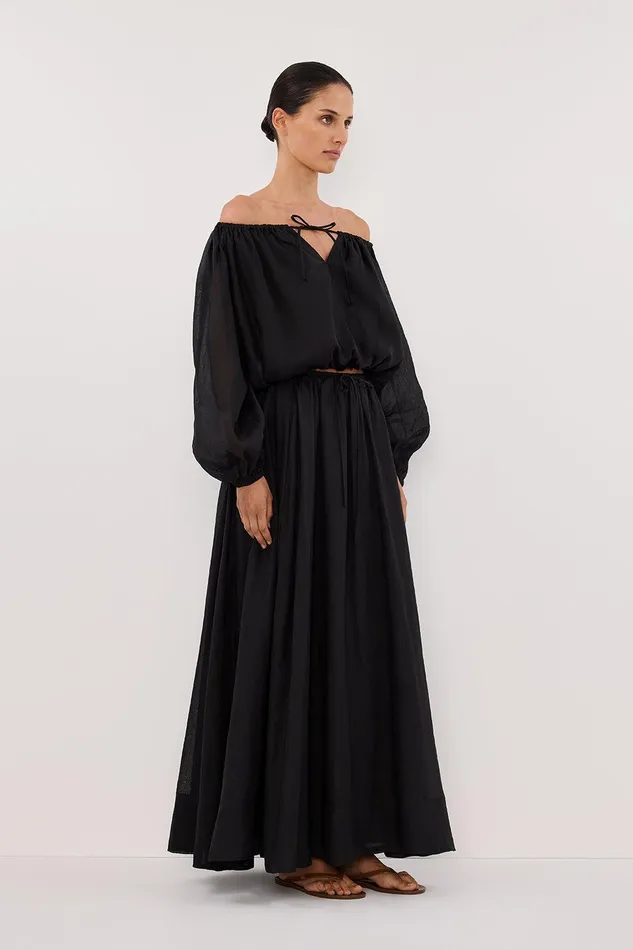 SELENE BLACK RAMIE LONGSLEEVE TOP Women DISSH Co Ord Sets