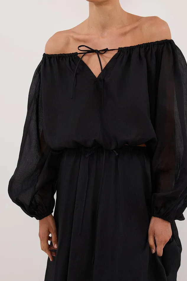 SELENE BLACK RAMIE LONGSLEEVE TOP Women DISSH Co Ord Sets