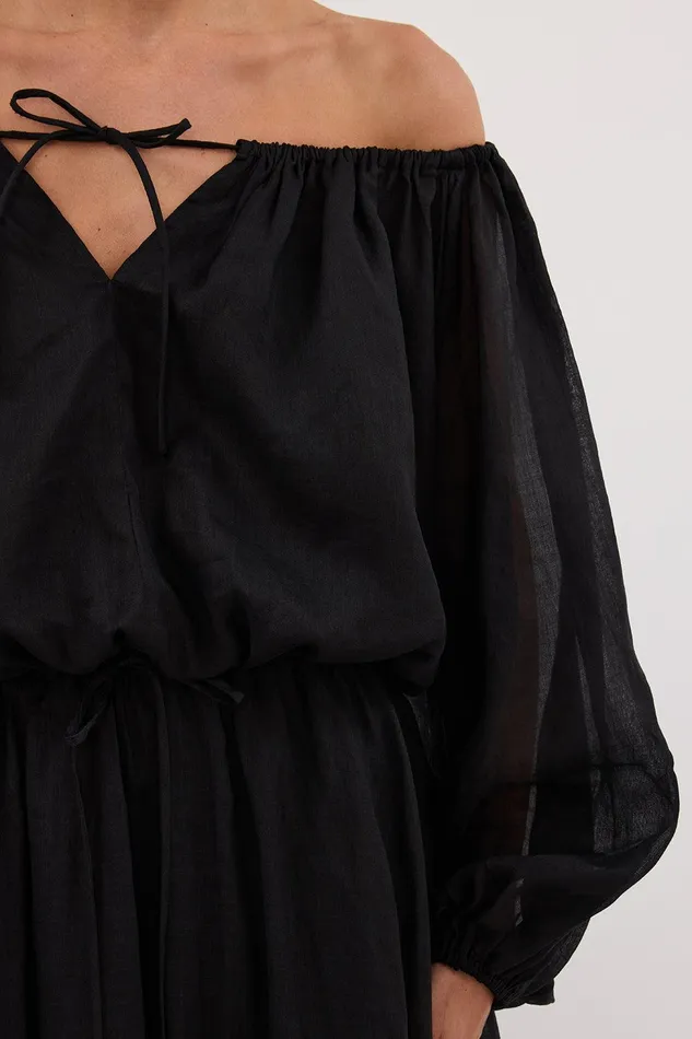 SELENE BLACK RAMIE LONGSLEEVE TOP Women DISSH Co Ord Sets