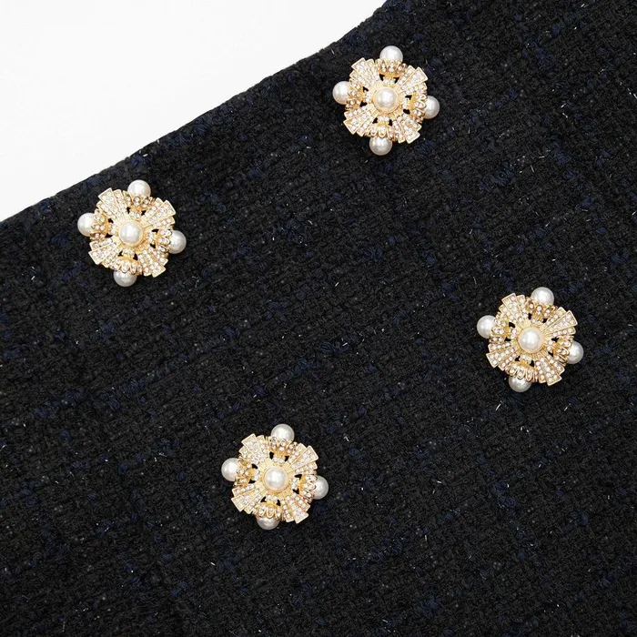 Self Portrait Bottoms Black Boucle Mini Skirt 8211 Women