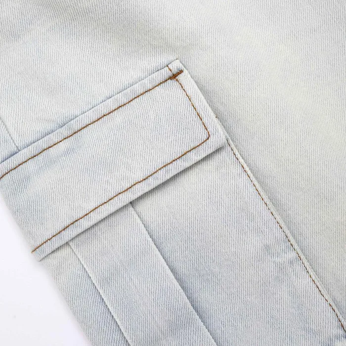 Self Portrait Denim Bleach Wash Denim Cargo Jeans 8211 Women