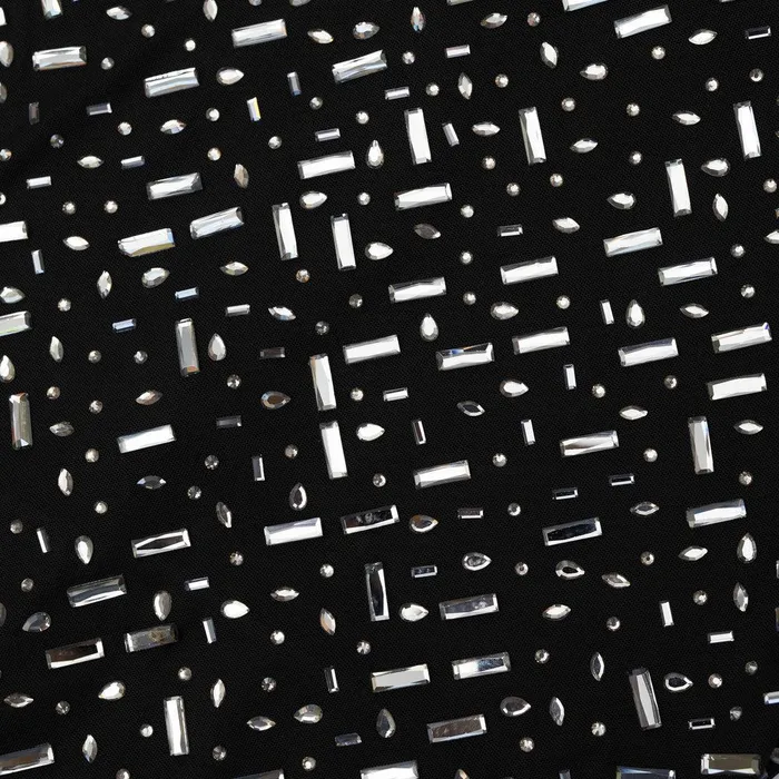 Self Portrait Dresses Black Square Rhinestone Mesh Maxi Dress 8211 Women