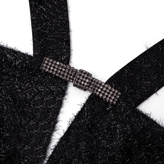 Self Portrait Dresses Black Tinsel Boucle Midi Dress 8211 Women