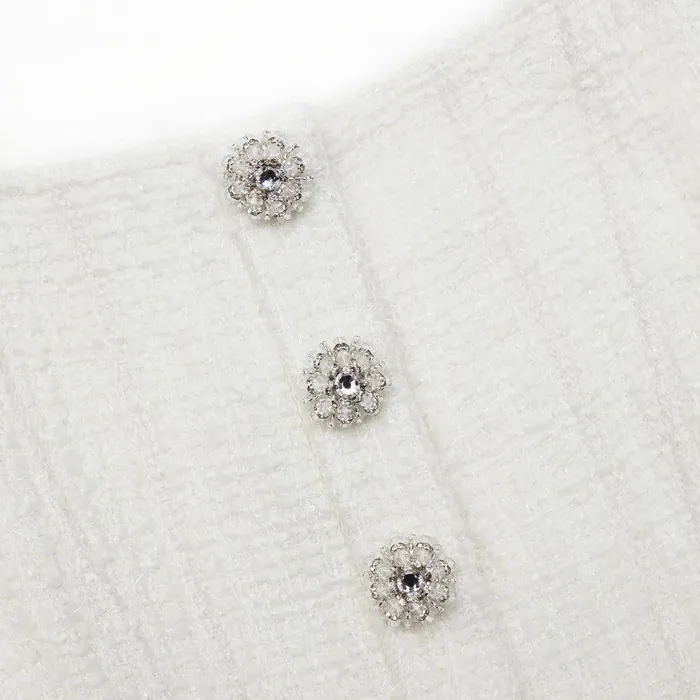 Self Portrait Dresses Cream Boucle Chiffon Midi Dress 8211 Women