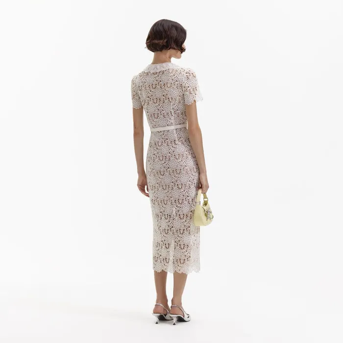 Self Portrait Dresses Cream Lace Midi Dress 8211 Women
