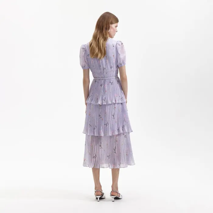 Self Portrait Dresses Lilac Floral Midi Dress 8211 Women