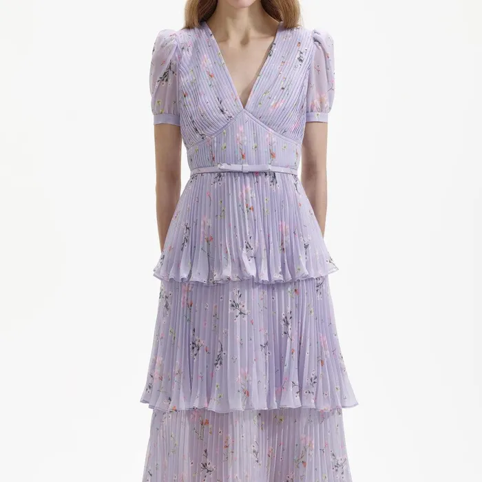 Self Portrait Dresses Lilac Floral Midi Dress 8211 Women