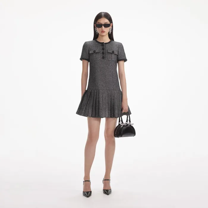 Self Portrait Dresses Metallic Boucle Mini Dress 8211 Women