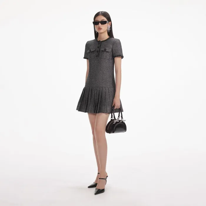 Self Portrait Dresses Metallic Boucle Mini Dress 8211 Women