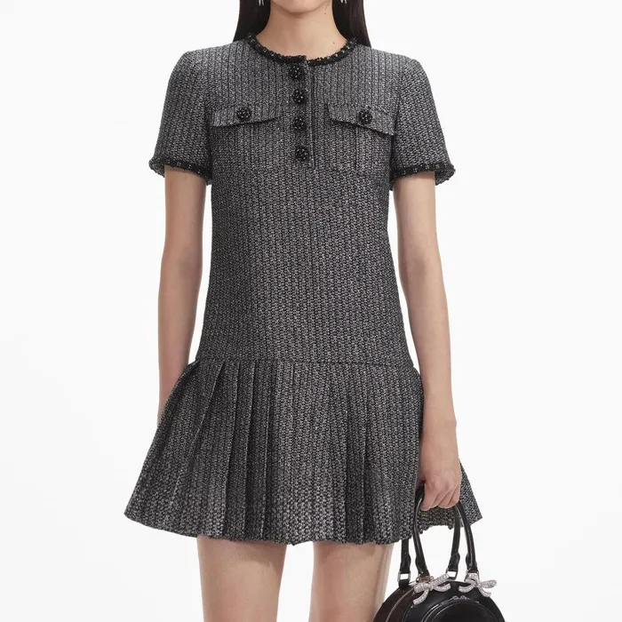 Self Portrait Dresses Metallic Boucle Mini Dress 8211 Women