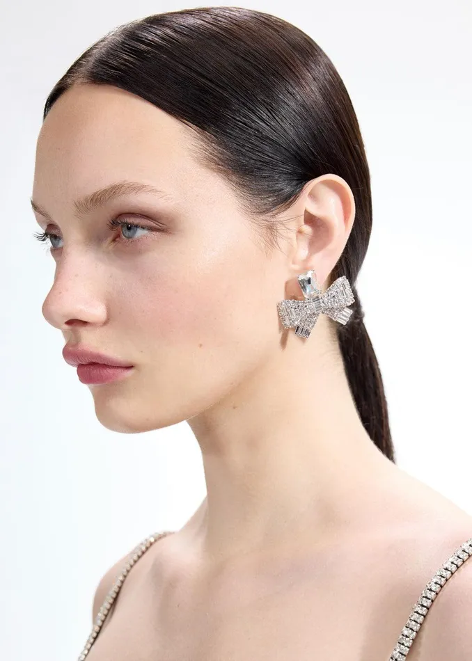 Self Portrait Jewellery Small Crystal Bow Earrings 8211 Women