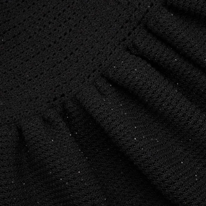 Self Portrait Knitwear Black Crochet Knit Midi Dress 8211 Women