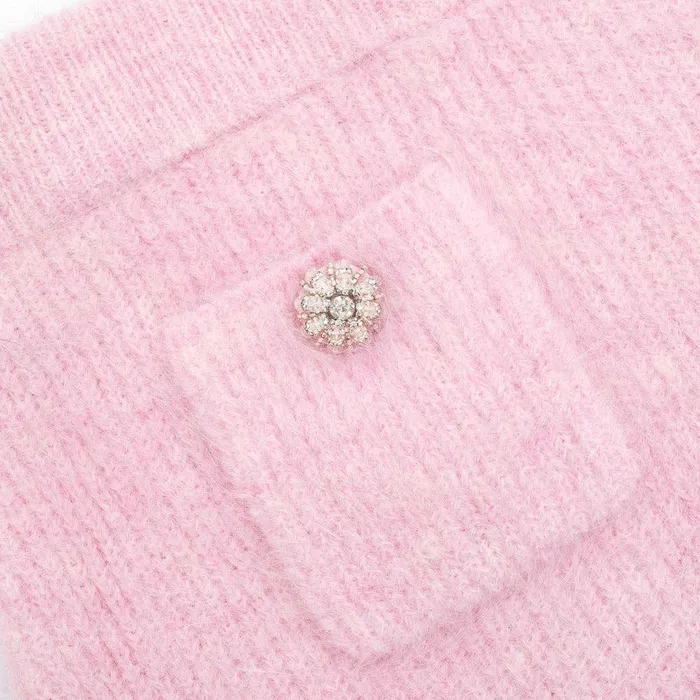 Self Portrait Knitwear Pink Fluffy Rib Knit Mini Skirt 8211 Women