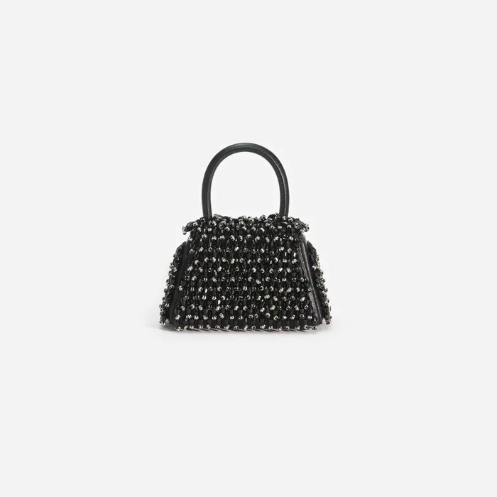 Self Portrait Micro Black Embellished Micro Bow Bag 8211 Women