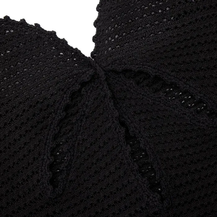 Self Portrait Swim and Resort Black Crochet Cut Out Midi Dress 8211 Women