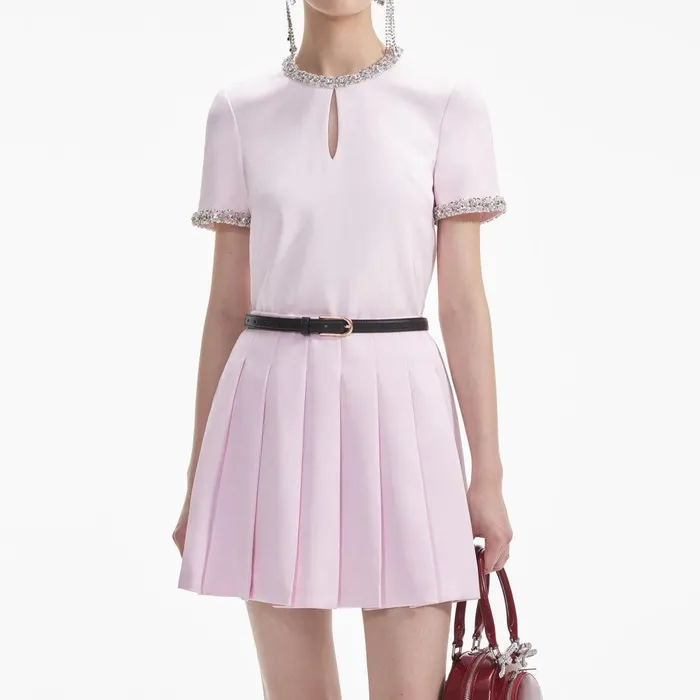 Self Portrait Tops Pink Satin Embellished Top 8211 Women